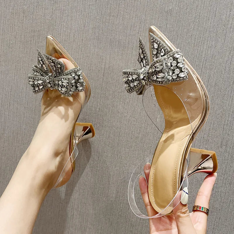 Sequinned high heels