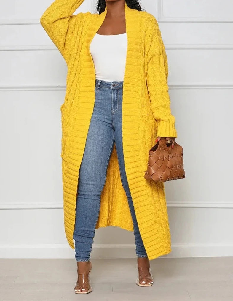 Long Thick Knitted Cardigan