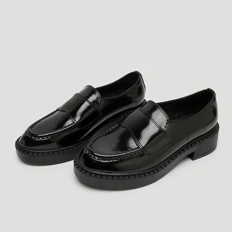 Thick Sole black Loafers