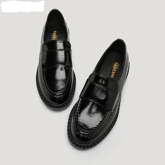 Thick Sole black Loafers