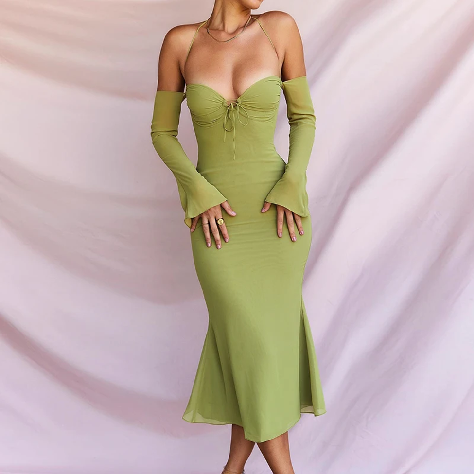 Long Sleeve Bodycon Midi Dress